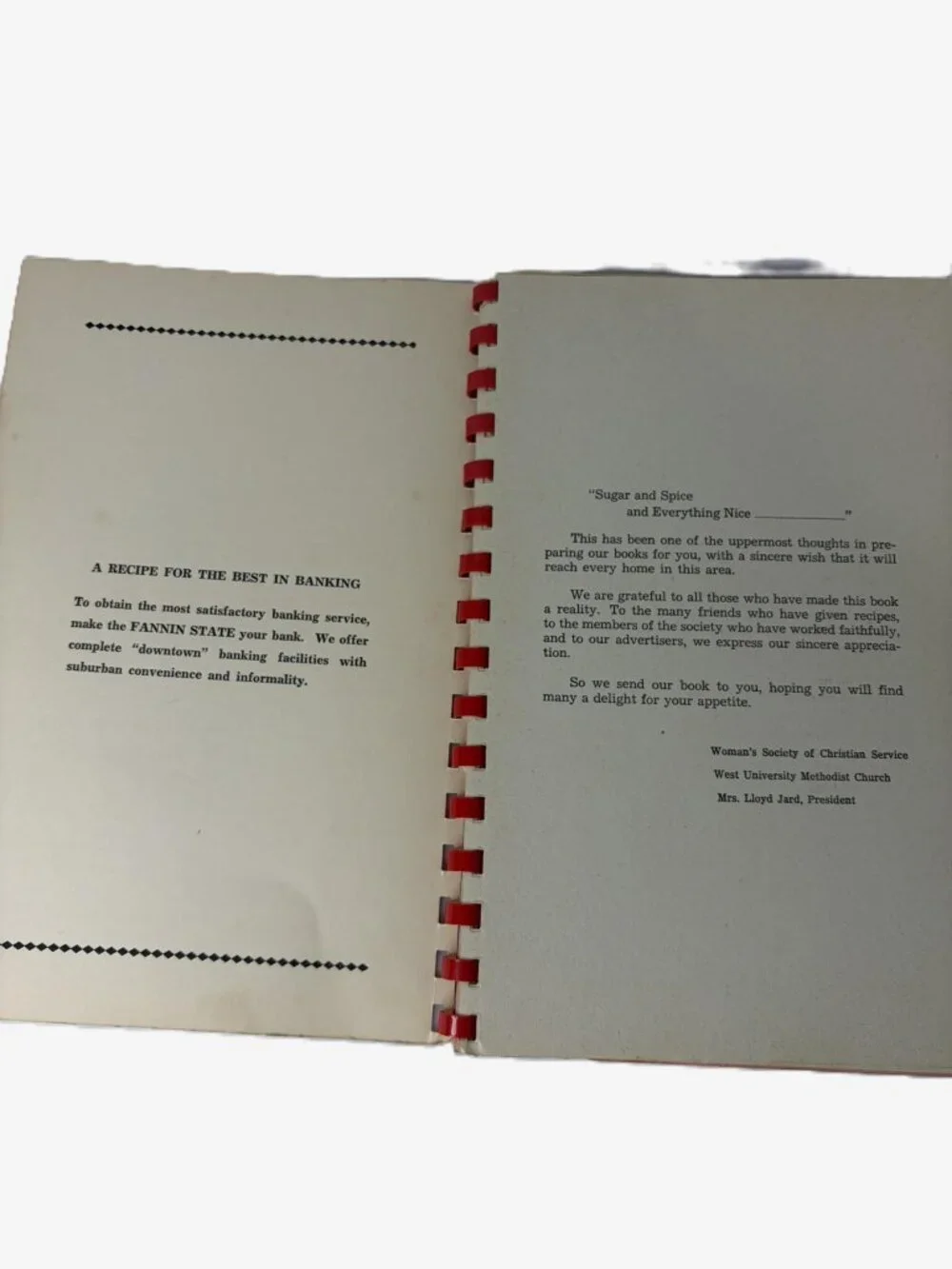 Vintage MCM Kitchen Klassics Cookbook West University Methodist Church Texas